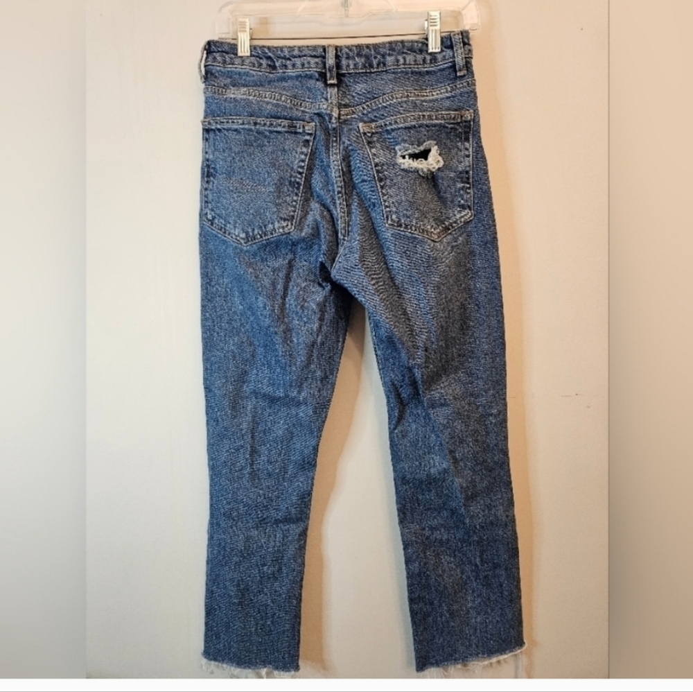 Topshop Cut Off Crops Straight Leg. Ripped. Blue. Size Waist 28 - Picture 7 of 14